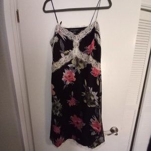 French Connection 8 floral slip dress with velvet and Lace